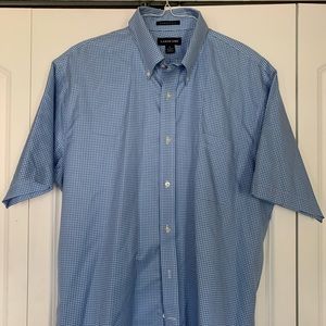 Men’s Lands End Short sleeve Blue Checker Twill